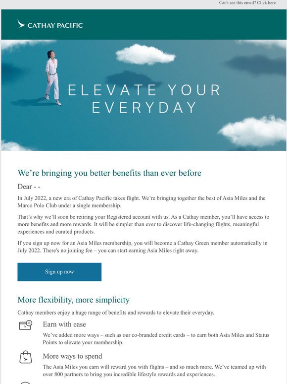 Introducing elevated membership with Cathay Pacific