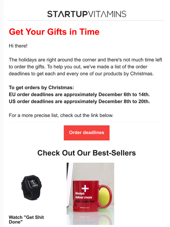 Last chance to get Christmas gifts in time
