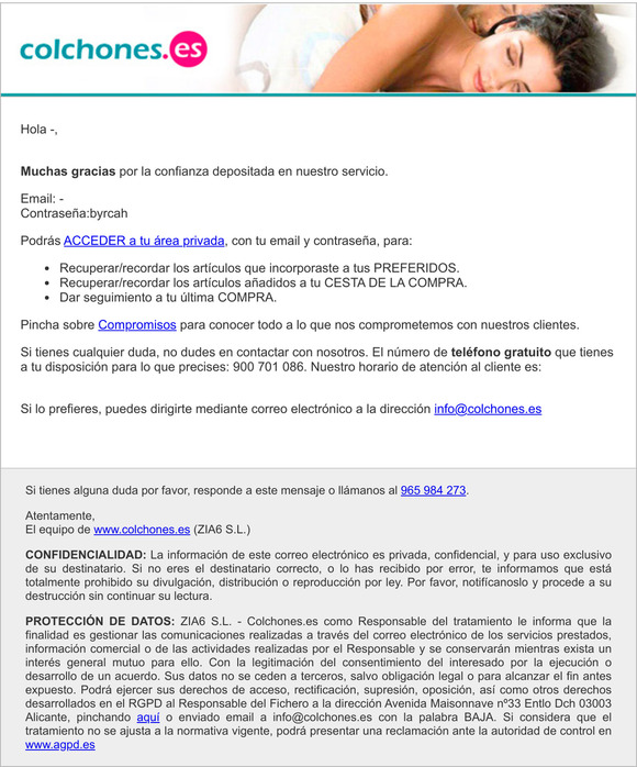 Tu alta en Colchones.es