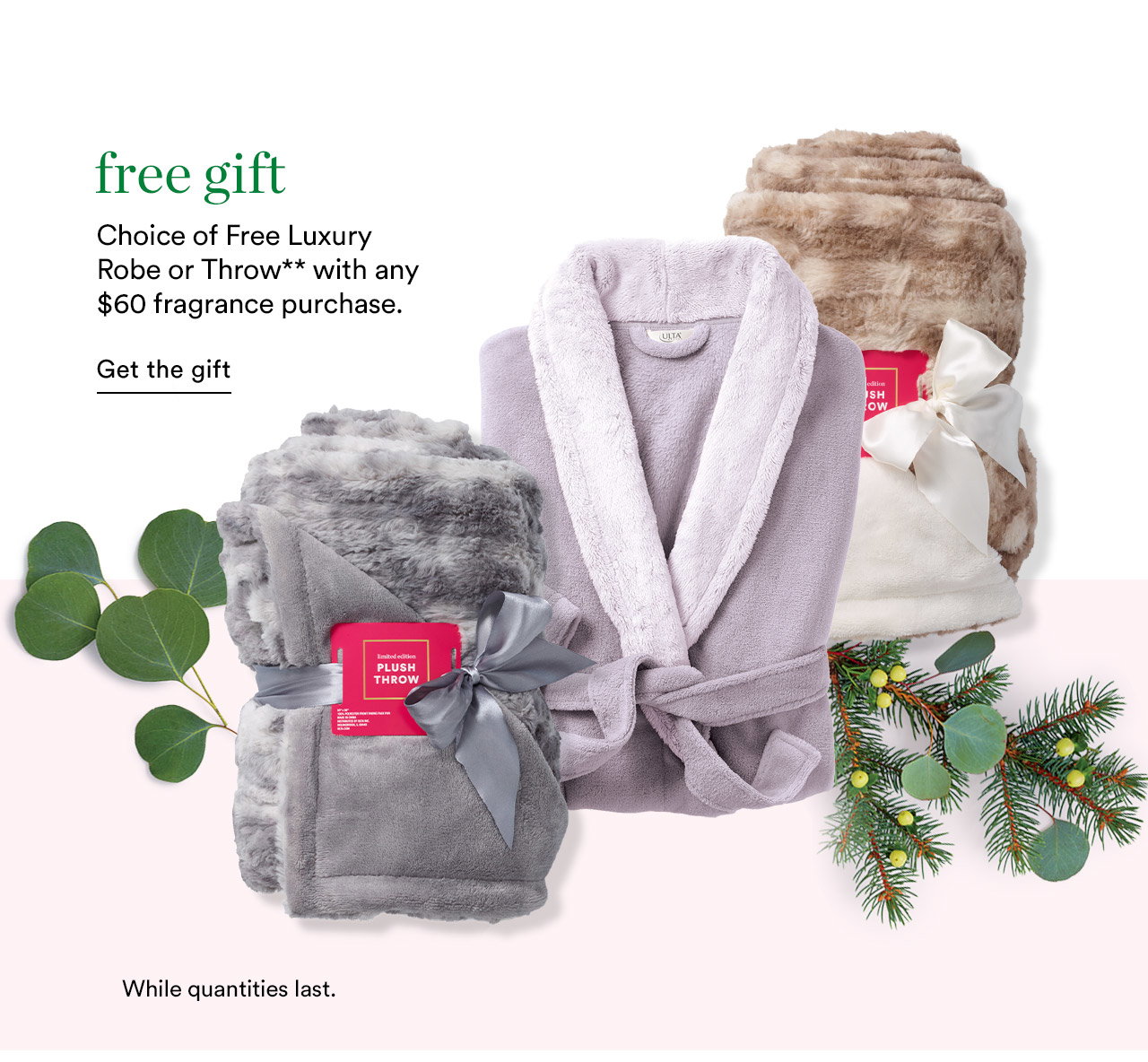 Choice of luxury throw with any $60 fragrance purchase