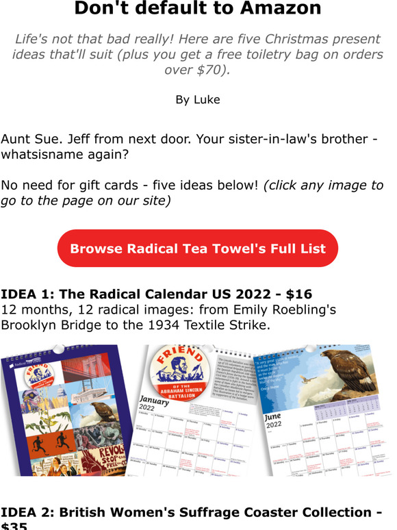 The Radical Tea Towel Company Your free digital Radical Calendar for