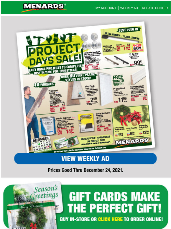 Menards Upgrade & Save With The Project Days Sale! Milled