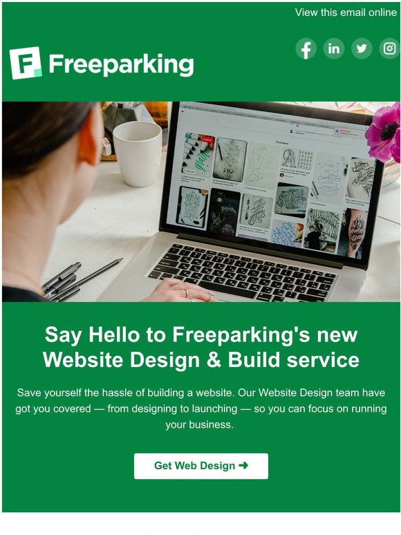 Good news! Freeparking now offers Website Design services.