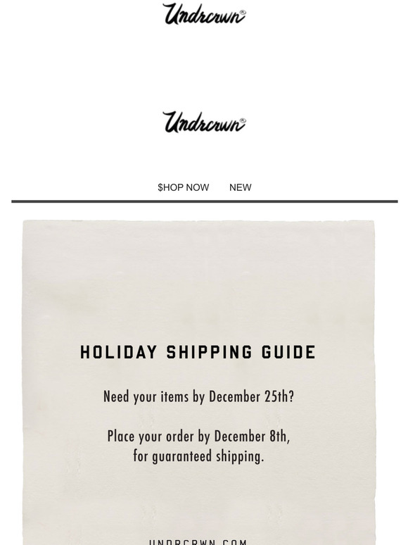 Shipping Deadline is Tomorrow