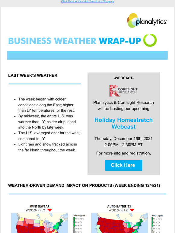 Business Weather Insights from Planalytics