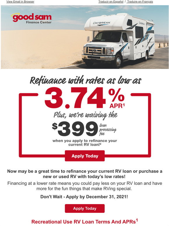 Good Sam: Apply By December 31, 2021 For Rates As Low As 3.74% APR | Milled