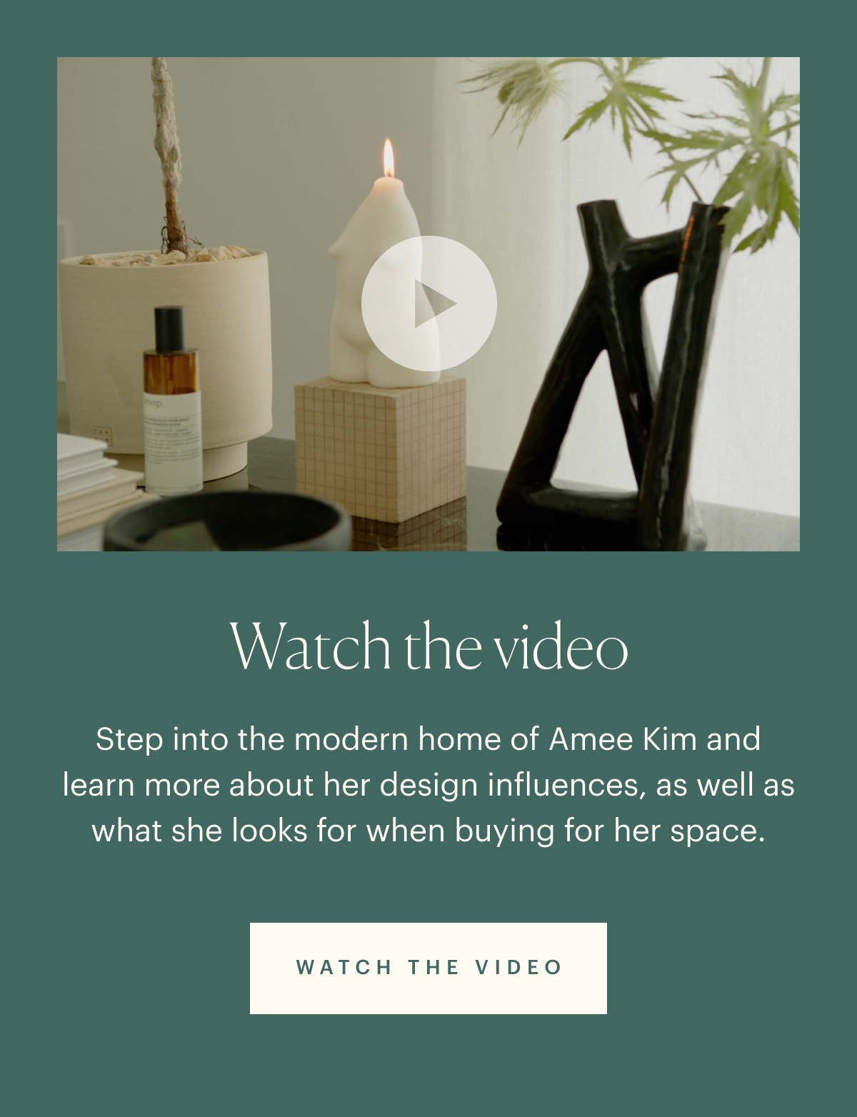 Watch the home tour of Amee Kim's LA-based minimal space.