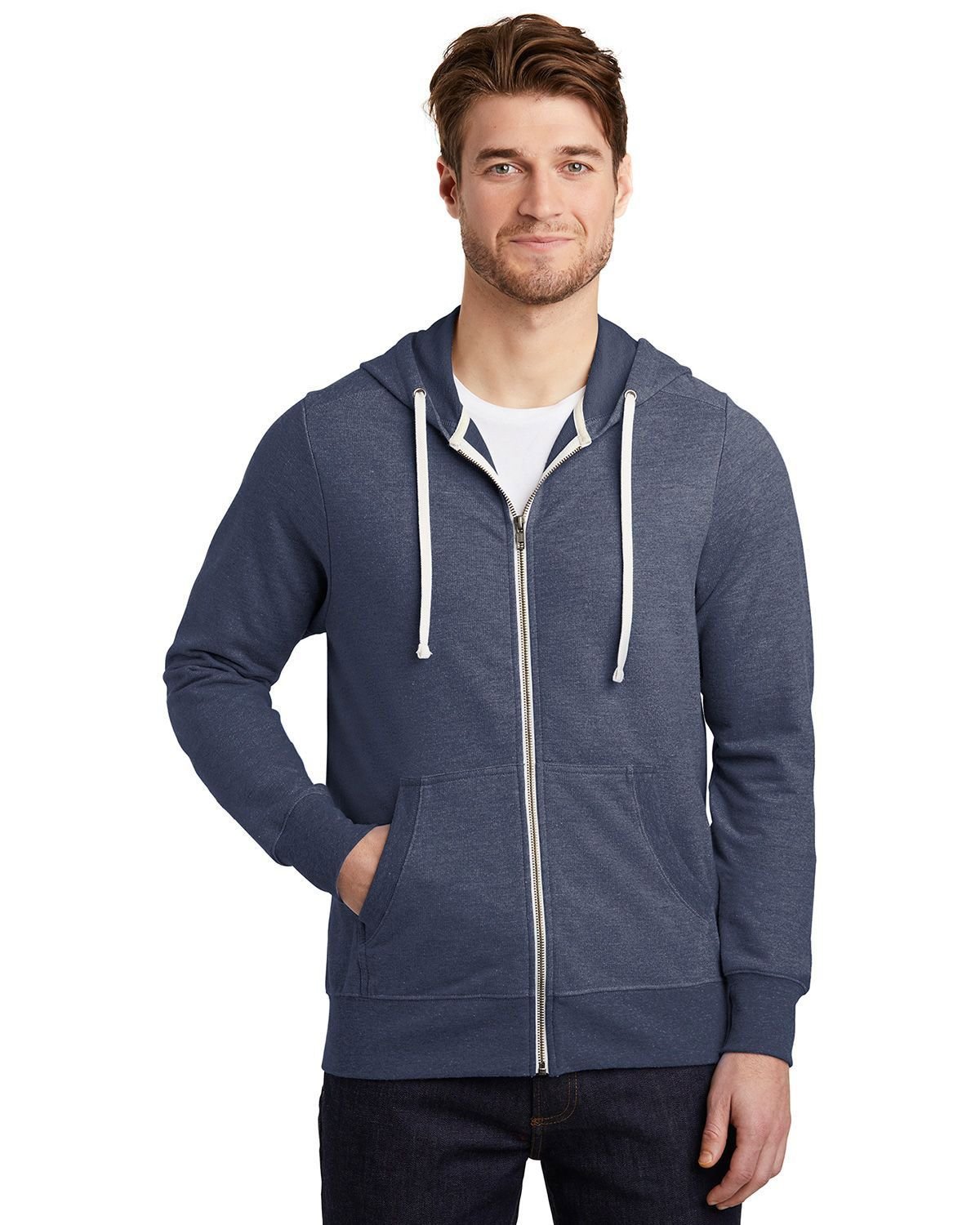 District DT356 Perfect Tri French Terry Full-Zip Hoodie - A2ZClothing.com