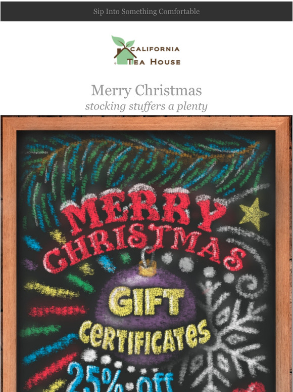  Gift Certificates 25% OFF! - Merry Christmas! 