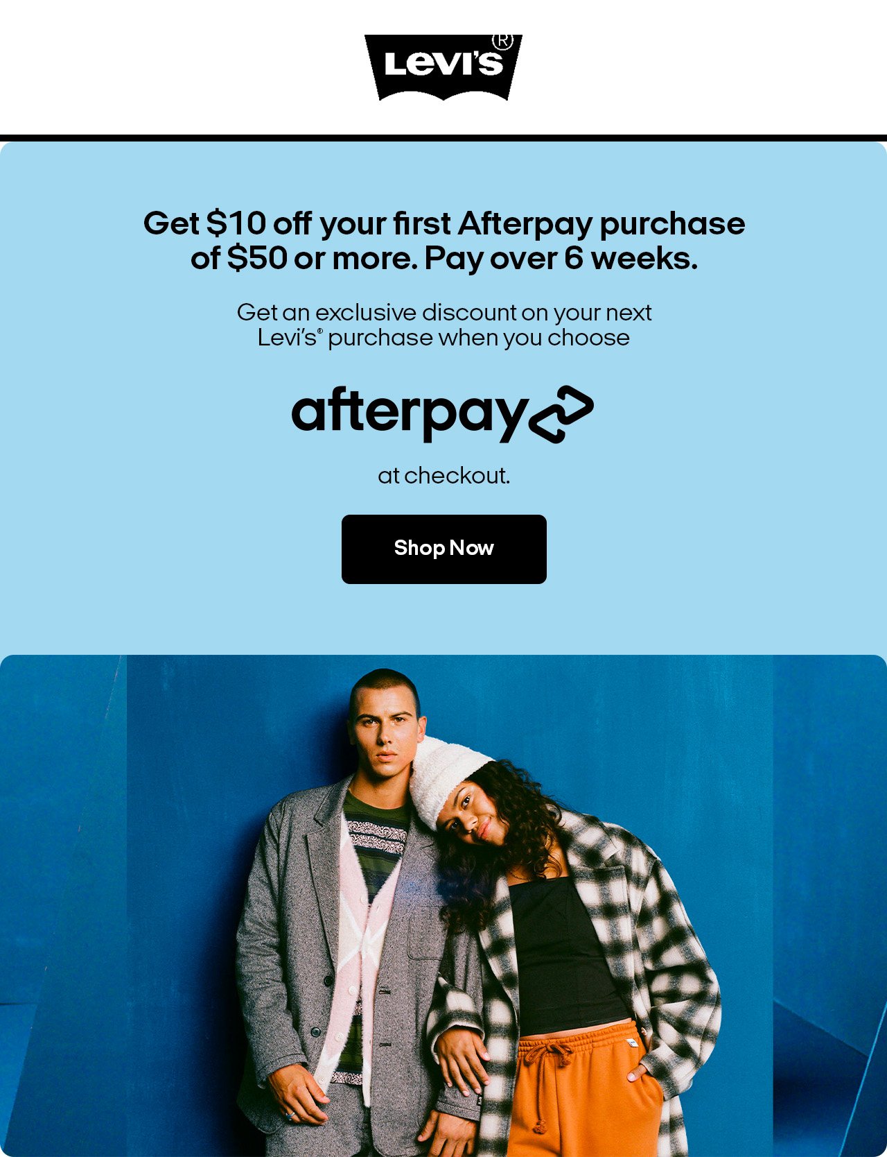 Levi's: Get $10 Off with Afterpay | Milled