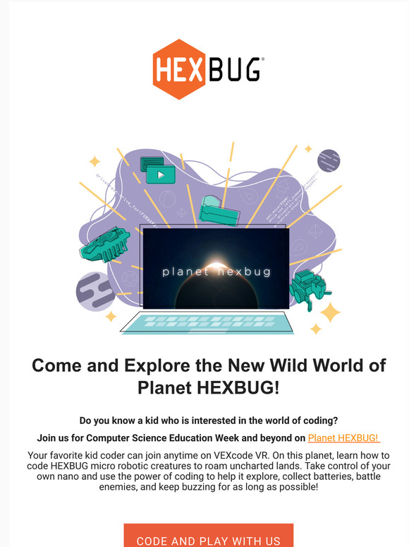 Planet HEXBUG has launched from VEXcode VR!
