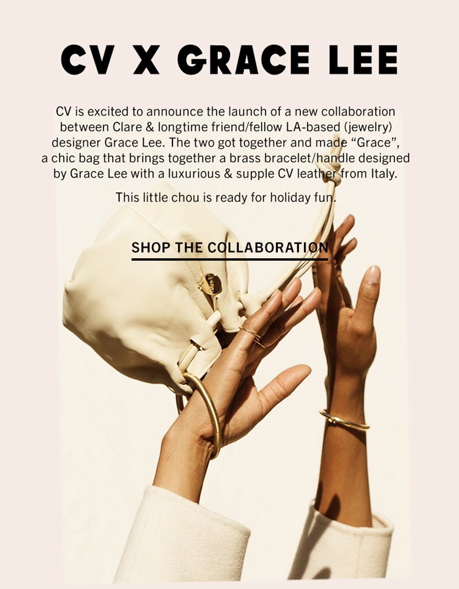 Clare V. Chou Chou Wristlet Petal Pink Leather Bag
