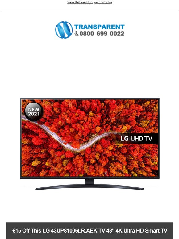 15 Off This 43" LG 4K Ultra HD Smart TV