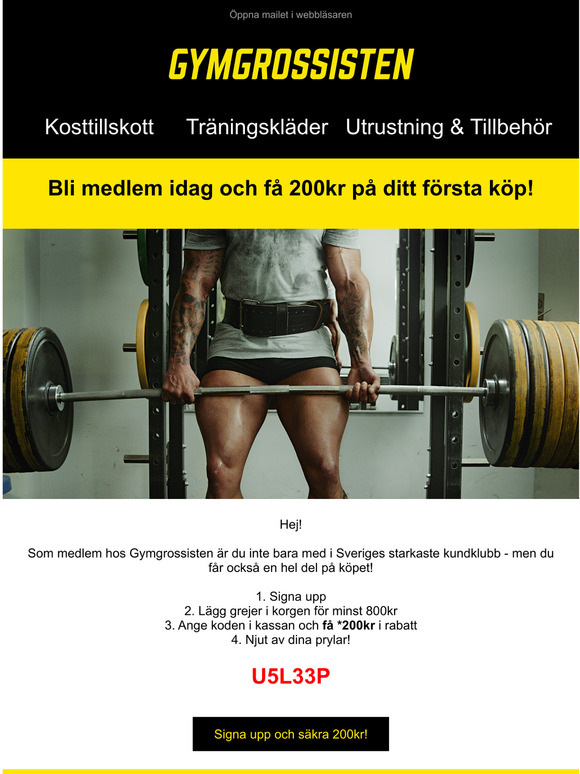 F 200kr i rabatt p din bestllning
