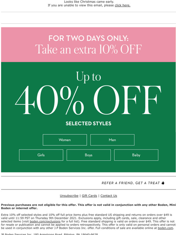 Boden Email Newsletters Shop Sales, Discounts, and Coupon Codes