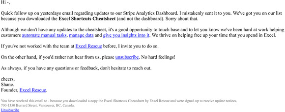 Sorry, sent you the last email by mistake