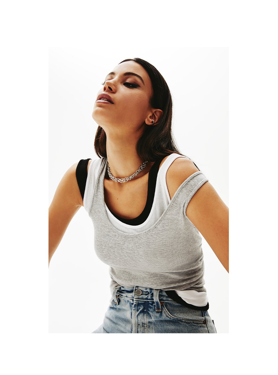 Featuring ribbed knit