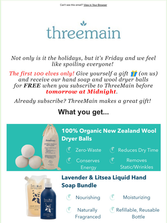 Free holiday   for you from ThreeMain
