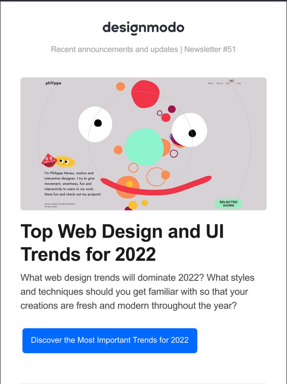 2022 Web Design Trends, New Tools, Landing Page Examples, Winter and Christmas Email Newsletters and more