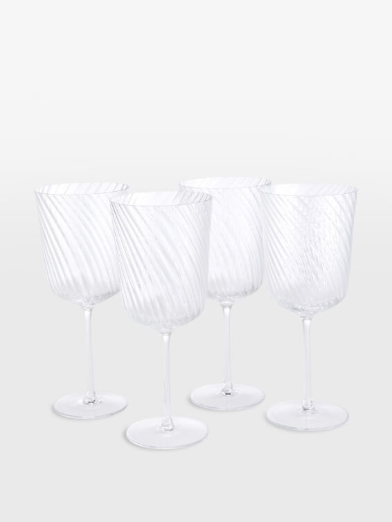 Brimscombe Optic Red Wine Glass, Set of Four