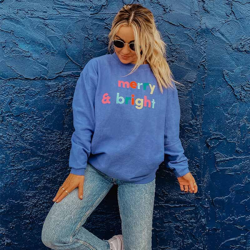 Image of Merry and Bright Corded Sweatshirt