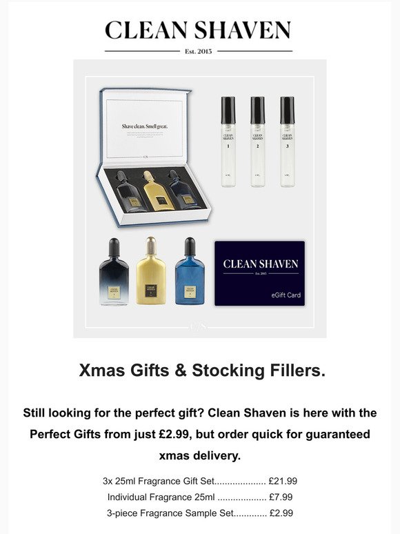 Clean Shaven Xmas Gifts & Stocking Fillers from 2.99