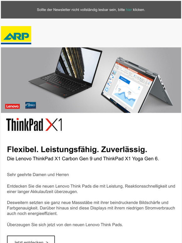Die Lenovo ThinkPad X1 Carbon Gen 9 und ThinkPad X1 Yoga Gen 6.