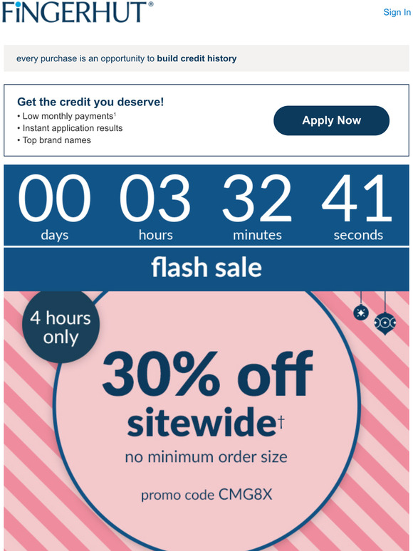 FLASH SALE 30% OFF  4 hours only!