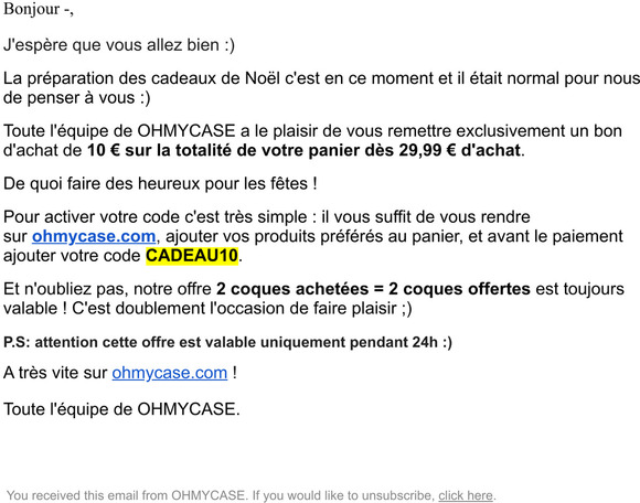 Re : votre bon d'achat