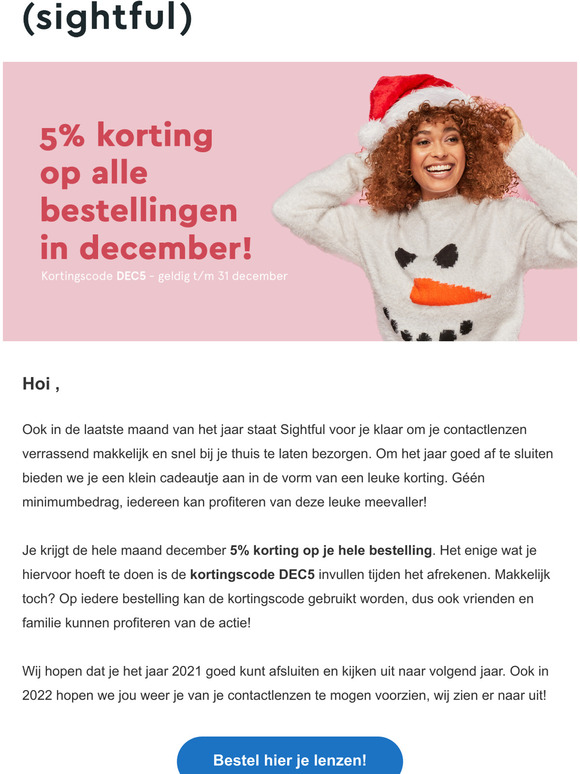 De laatste maand van het jaar + 5% korting op je contactlenzen!
