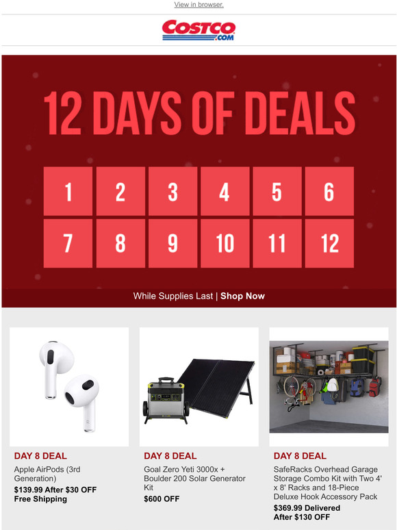 Costco On the 8th Day of Daily Deals, Costco Has For You.... Milled