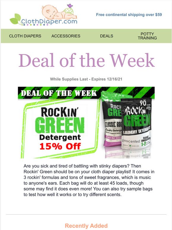 Deal of the Week: 15% Off Rockin' Green Detergent