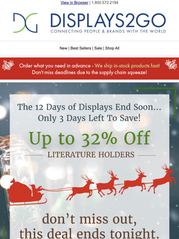 Displays2go The 12 Days of Displays Are Coming To An End Milled