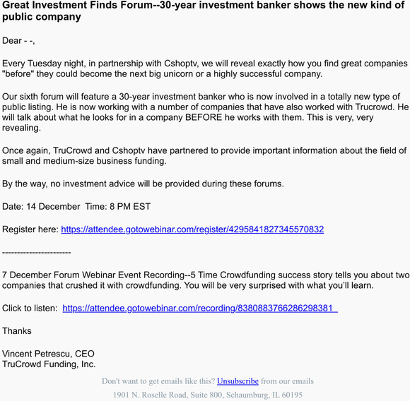 Great Investment Finds Forum--30-year investment banker shows the new kind of public company