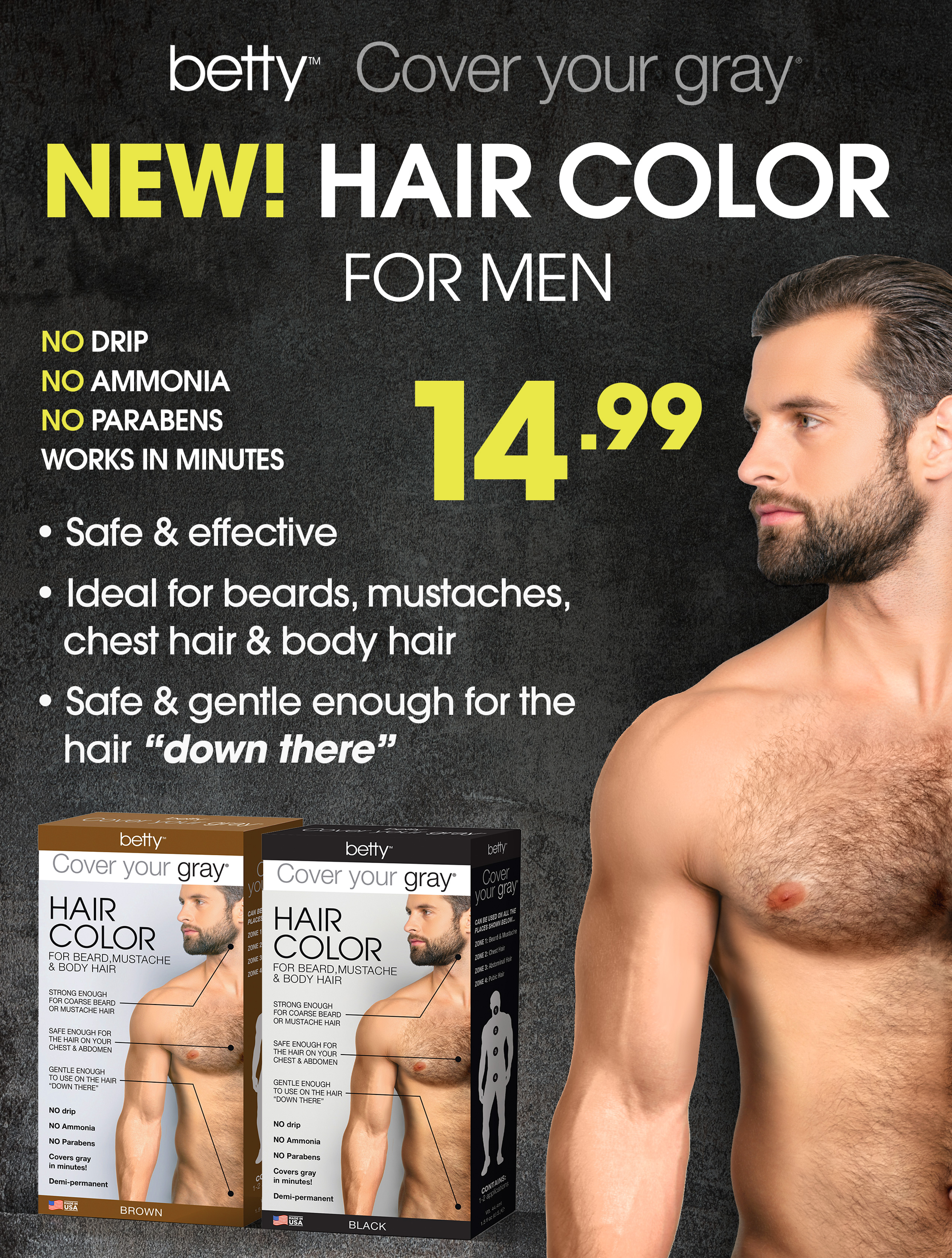 Betty Beauty: Betty for Men - no drip, no ammonia, no parabens - works in minutes! | Milled Betty Beauty: Betty for Men - no drip, no ammonia, no parabens - works in minutes! | Milled
