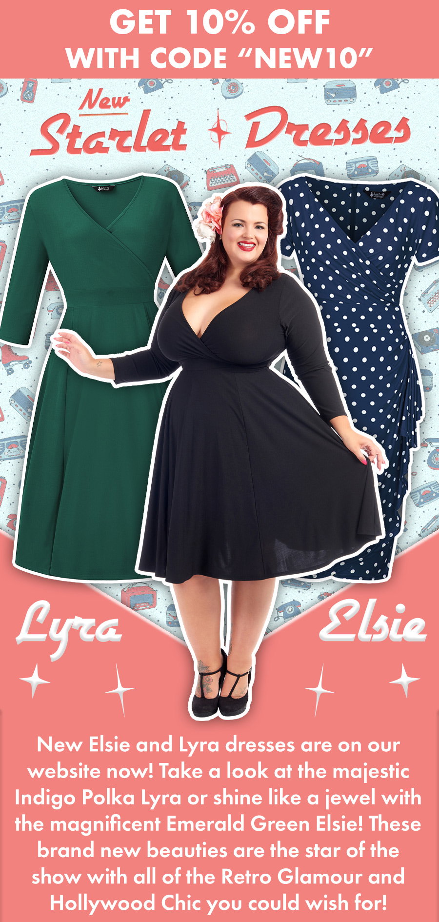 Lady V London: New Gorgeous Lyra And Elsie Dresses In Striking New Colours!  | Milled