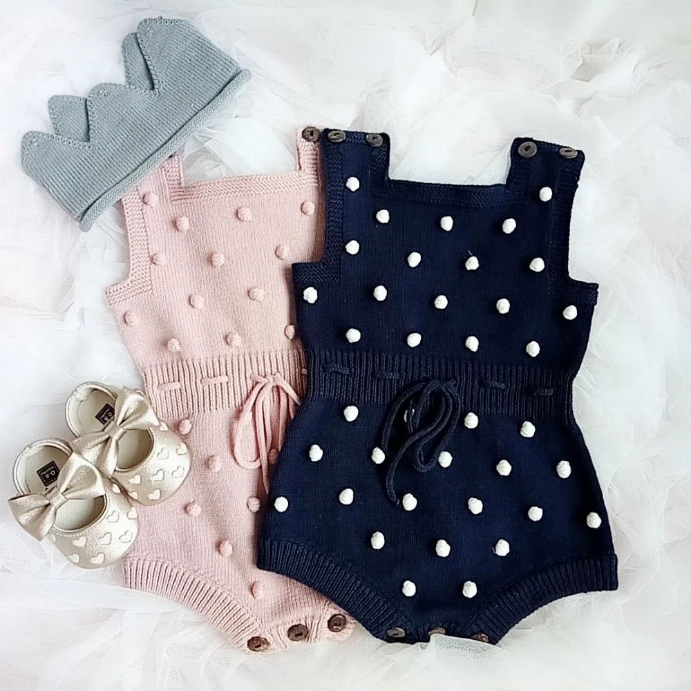 Image of Dot Knit Baby Romper