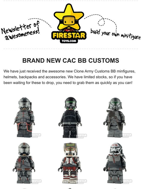 NEW Genuine Lego with CAC helmet Lego Custom ARC TROOPER BUZZ with Minigun 