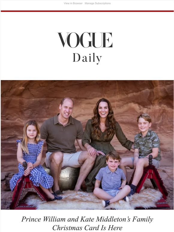 VOGUE: Prince William And Kate Middletons Family Christmas Card Is Here ...