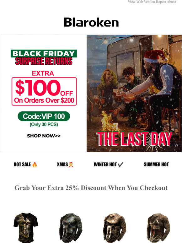 The Last Day! Black Friday Surprise Returns $100 Off!