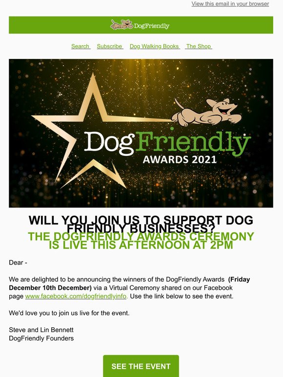 Watch The DogFriendy Awards Ceremony Live This Afternoon