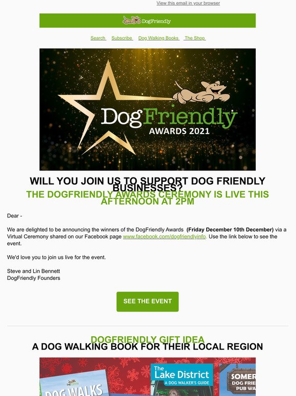 Watch The DogFriendly Awards Ceremony Live This Afternoon