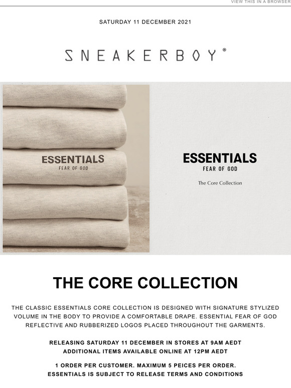 Sneakerboy ESSENTIALS Fear Of God The Core Collection Milled