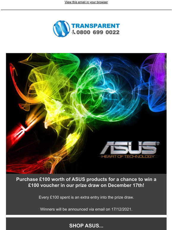 Spend 100 on ASUS for a chance to win a 100 voucher!