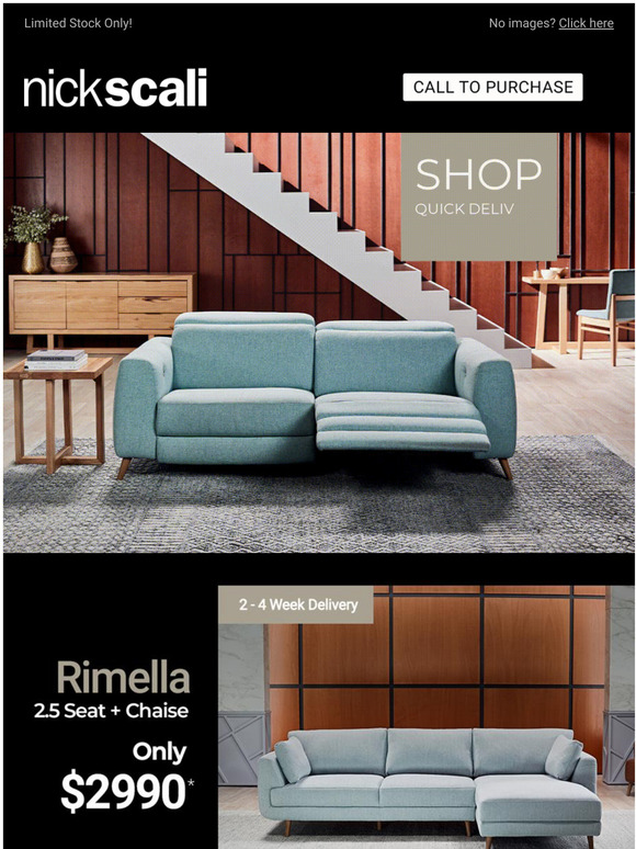 Nick Scali Online Quick Delivery Lounges Milled