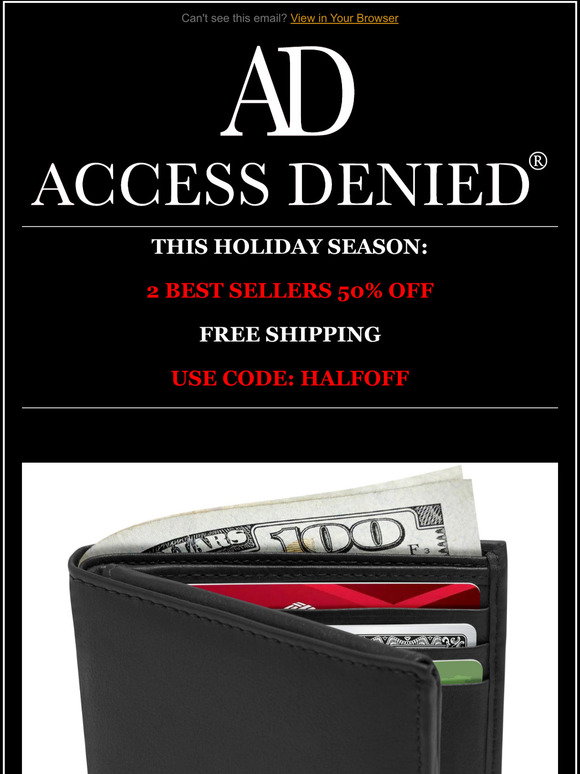 Access Denied Men's Trifold Leather Wallet