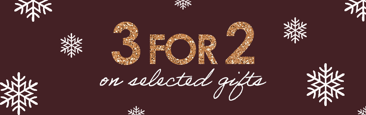 Promotional banner for 3 for 2 gifts