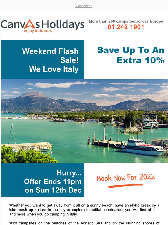 canvas holidays 2018