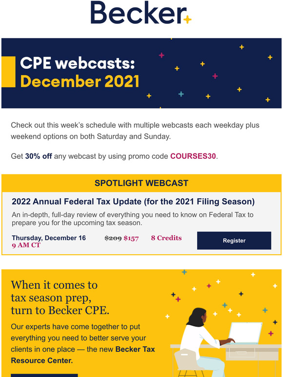 Becker Weekly CPE Webcast Calendar December 12 2021 Milled Becker Weekly CPE Webcast Calendar December 12 2021 Milled