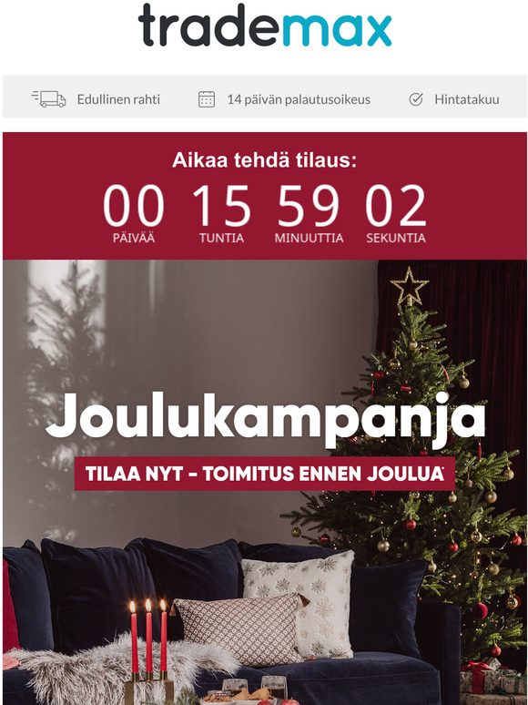 Viimeinen piv: Tilaa nyt, niin toimitus on ennen joulua! 